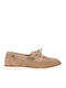 Leder Damen Mokassins in Beige Farbe