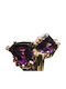 Artistic Silver Ring Natural Amethysts Garnets Size 15.5