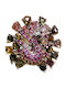 925 Ring Natural Tourmalines Rubies Size 15