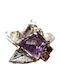 Inel Artistic Din Argint Cu Ametist Natural Spinel Granat Mărimea 15.5
