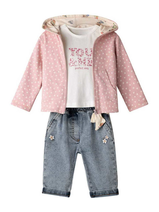 Kids' Set with Pants Winter 3pcs Pink