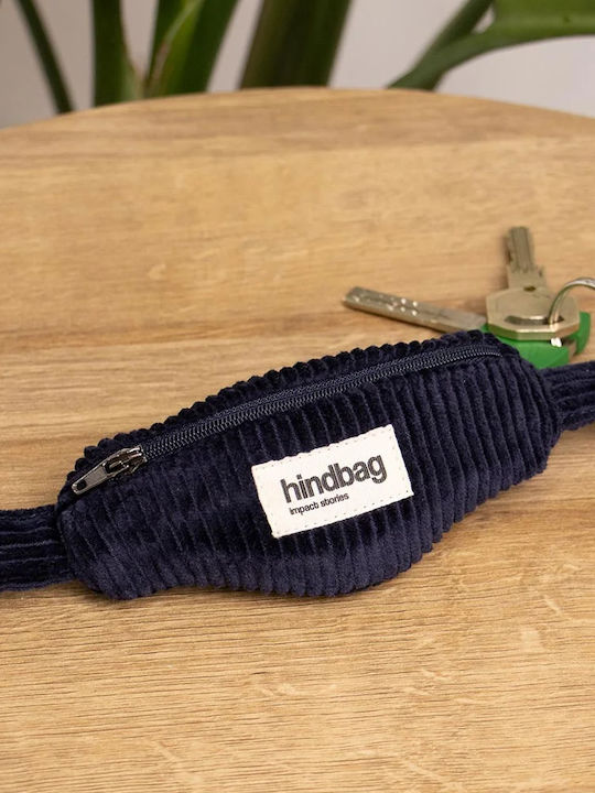 Hindbag Keychain Wallet Corduroy Côme Navy Mini Keychain Pouch