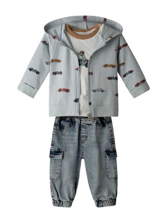 Kinder-Set mit Hose Winter 3Stück Sky Blue