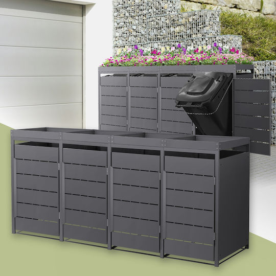 ML-Design Πλαστικός Κάδος Απορριμμάτων 240lt Γκρι