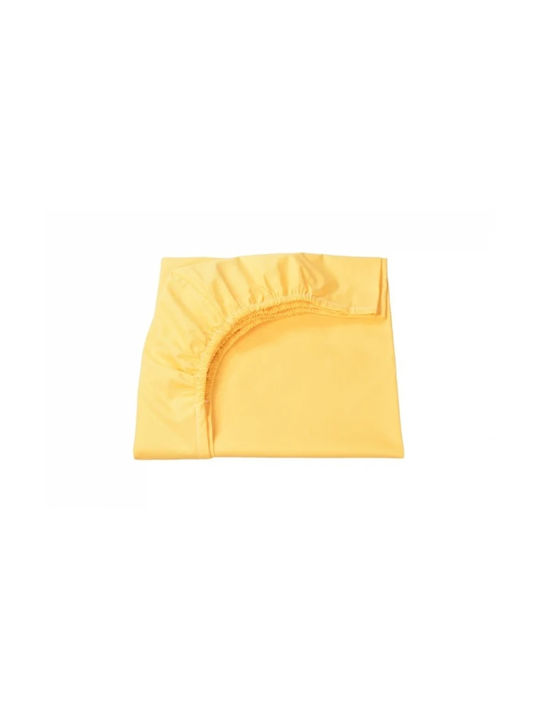 Confort Family Seturi de cearșafuri pentru bebeluși Pentru Patut Bumbac cu Cauciuc Galbene 120x60buc