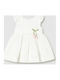 Girls Sleeveless Dress with Lace Set with Accessories Ecru