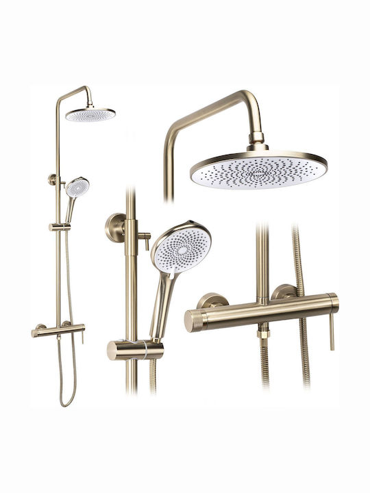 Rea Foss Verstellbare Duschsäule mit Armatur Gold