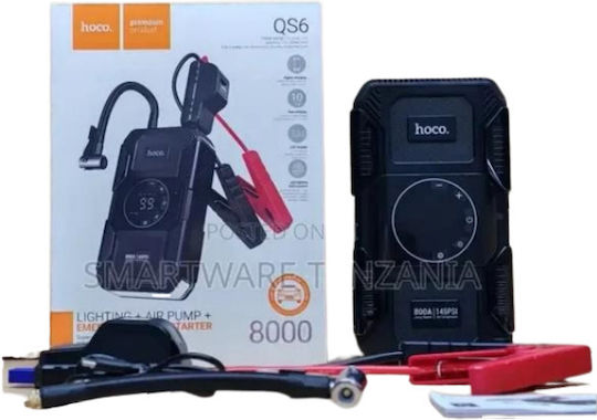 Hoco QS6 Portable Car Battery Jump Starter 8000mAh with Pump / Φακό 12V