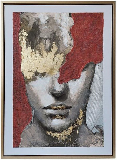 Canvas Painting Plastic Frame Fylliana Beige-Red-Grey 50x4x70cm