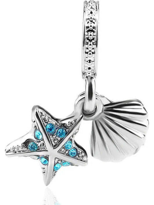 Charm Star Silver Light Blue