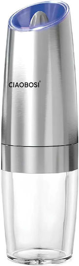 Avizar Electric Gravity Mill Pepper Salt Ceramic Mechanism Silver