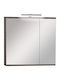Pro Bagno Rechteckiger Badezimmerspiegel mit LED aus Spanplatte mit Schrank 75x14cm Weiß
