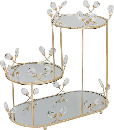 Keskor Μεταλλική Ορντεβιέρα Χρυσή Ø42cm Π22xΜ40cm