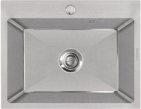 Sanitec Επικαθήμενος Νεροχύτης Inox Σατινέ Μ60xΠ50cm Γκρι