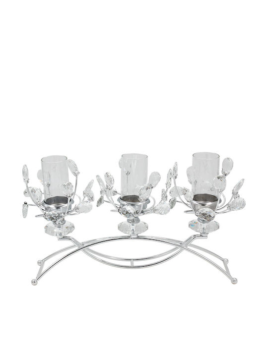 Keskor Metal Candle Holder in Silver Colour 40x...