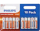 Philips Extra Цинкова батерия Цинк AA 1.5V 10бр