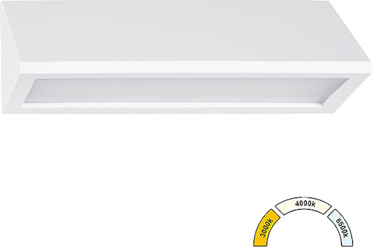 Adeleq Επιτοίχιο Εξωτερικό Φωτιστικό LED IP65 8W με Ρυθμιζόμενο Λευκό Φως 20x7.3x6.4εκ.