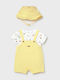 Kids Set With Dungarees Summer 3 Pieces Yellow