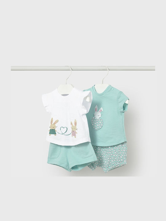 Mayoral Kids' Set with Shorts Summer 4pcs Green