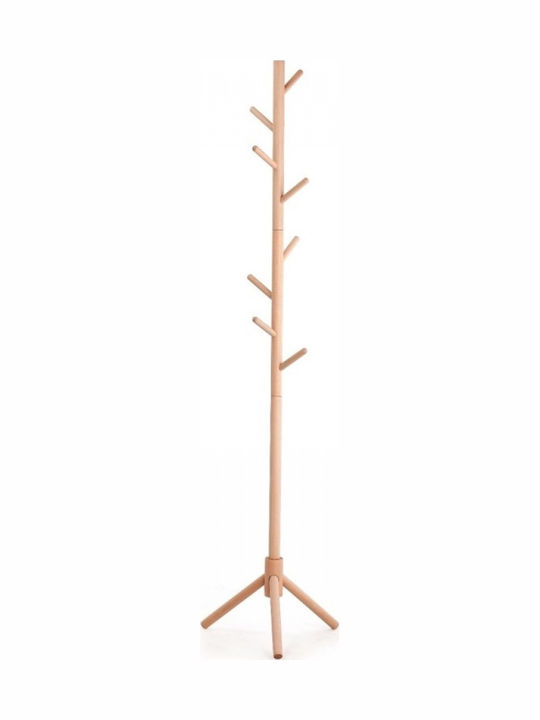 TnS Wooden Coat Rack Brown 42x42x175cm