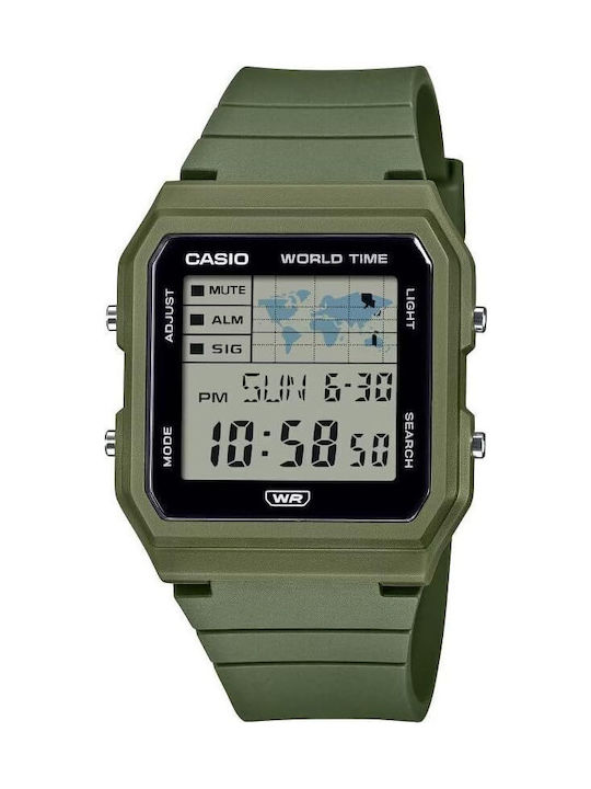 Casio Digital Men's Watch Battery with Green Ru...