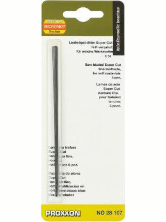 Proxxon 28107 Set 6 Fine Cut Jigsaw Blades Soft Hard Wood