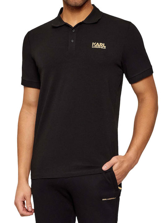 Karl Lagerfeld Polo Short Sleeve Black Blouse