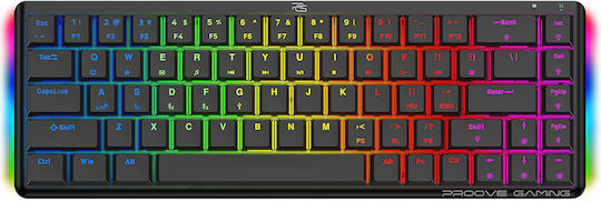 Proove AFK Безжичен Гейминг Механична Клавиатура 65% с Outemu Red суичове и RGB подсветка (Английски US) Черен