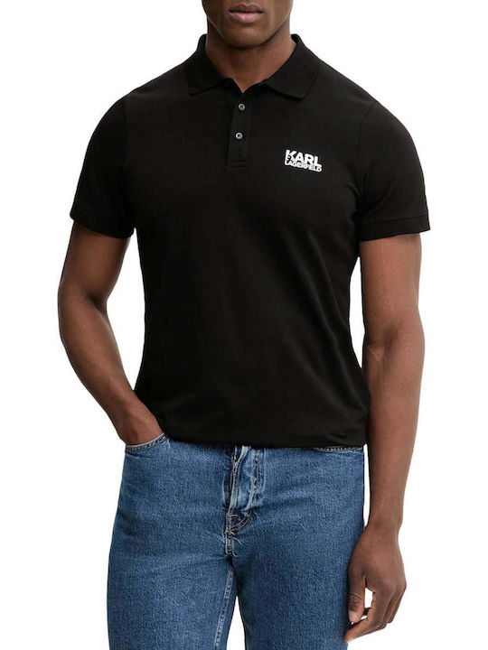 Karl Lagerfeld Polo Short Sleeve Black Blouse