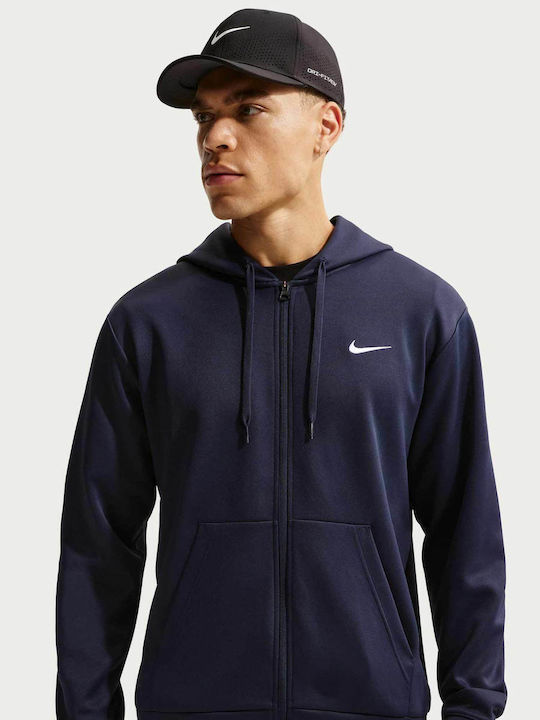 Nike Dri-Fit Φούτερ με Κουκούλα Grey