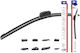 Flat Windshield Wiper 8 Adapters 16" 400mm Multiconnect