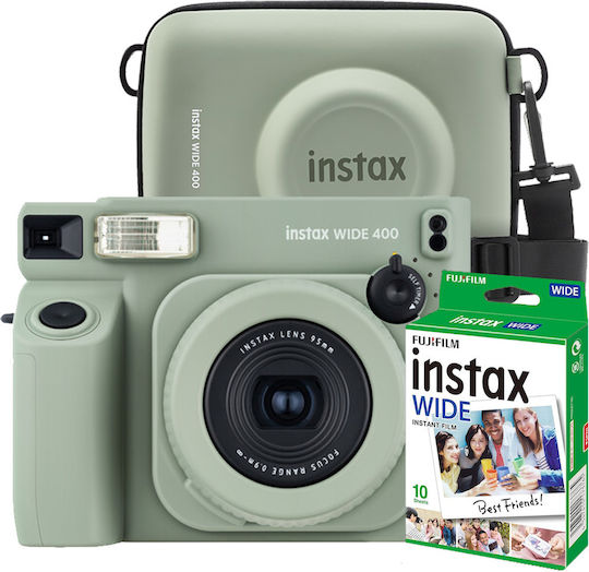 Fujifilm Instax Wide Instant Cameră Analogică Husă De Protecție & Folie Wide 1x10 Verde Mentă