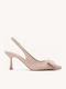 Μπεζ Σουέτ Slingback Γόβες Μυτερό Τελείωμα
