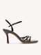 Braune Hohe Damen Sandalen Dekorative Metallische Elemente