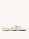 Beige Mule Damen Ballerinas Mary Jane Mit Riemen Niedriger Absatz