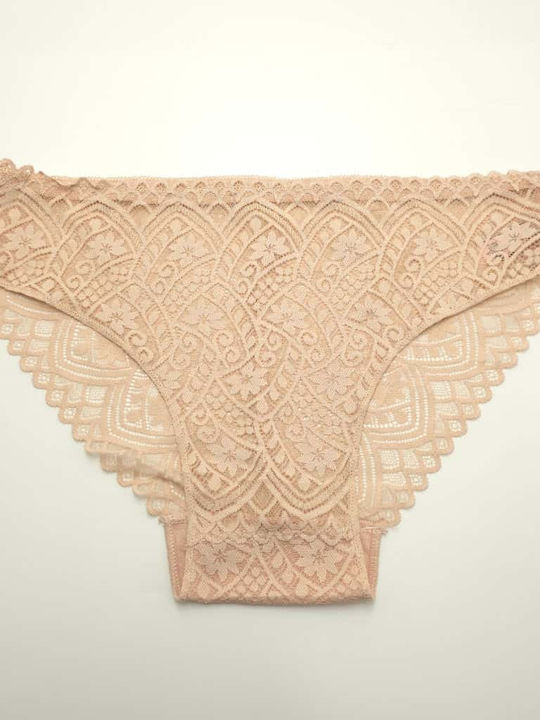 Hana Femeie Slip cu Dantelă Beige