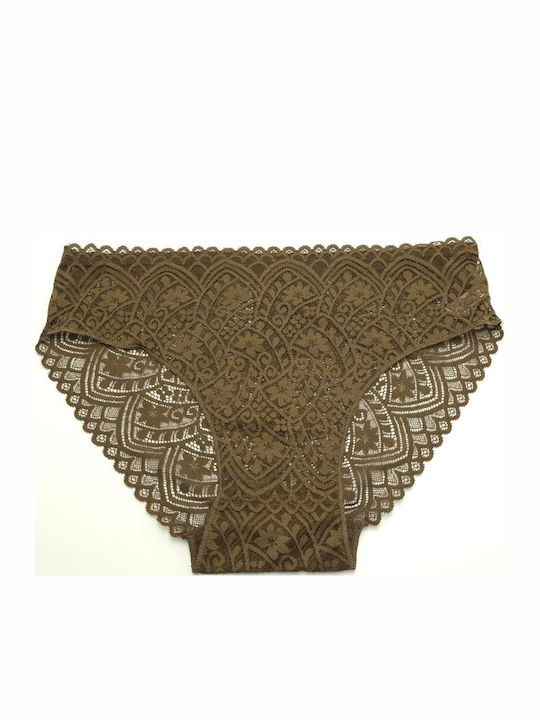 Hana Femeie Slip cu Dantelă Olive