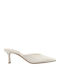 Camenla3 Mules with High Heel in Ecru Color