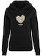 Long Women's Sweatshirt Hooded Black