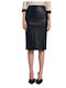 Leder Bleistift Hoch tailliert Rock Black