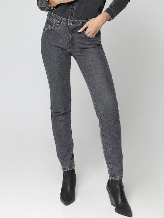 Hoch tailliert Damenjeans in Schlanker Passform Black