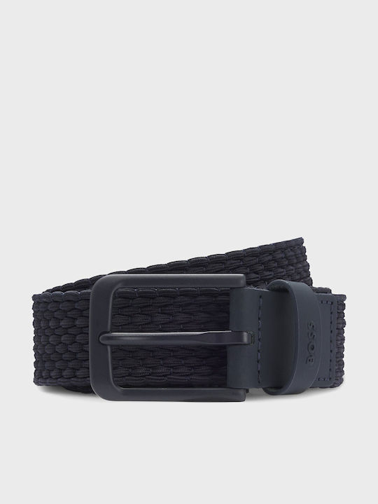 Boss Men's Belt Leather Blue