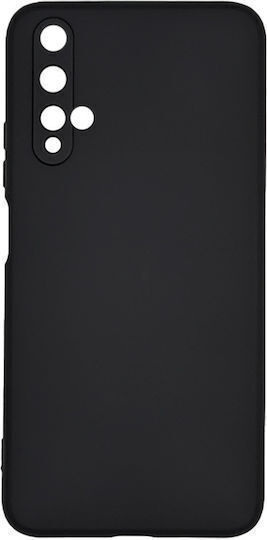 Cover Umschlag Rückseite Silikon Schwarz (Huawei Nova 5T / Honor 20 Huawei Nova 5T / Honor 20 / Ehre 20)