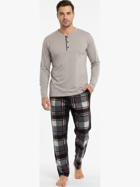 Soccus Men's Winter Checked Pajamas Set Multicolour