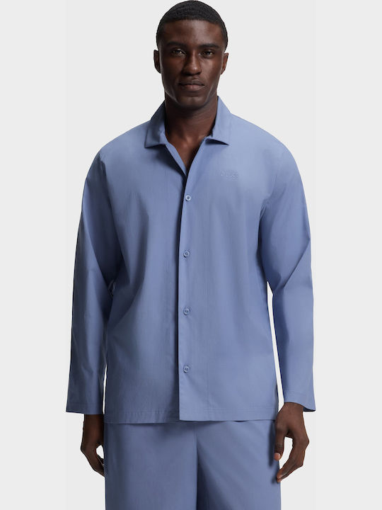 Boss Χειμερινή Ανδρική Πιτζάμα Light Blue