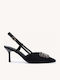 Μαύρες Γόβες Slingback Διακοσμητικό Κόσμημα