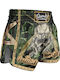 8 Weapons Muay Thai 8 Weapons Bone Island Olive Gold Boxing Shorts