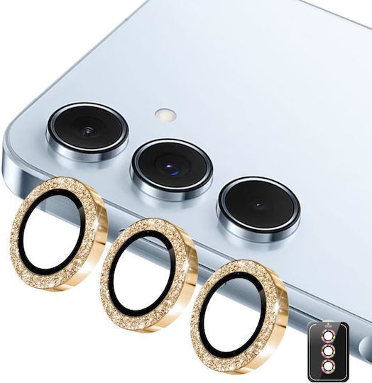 Samsung Galaxy A37 A57 Enkay Hat-prince 9h Rear Camera Lens Glitter Aluminium Alloy Tempered Glass Film Golden