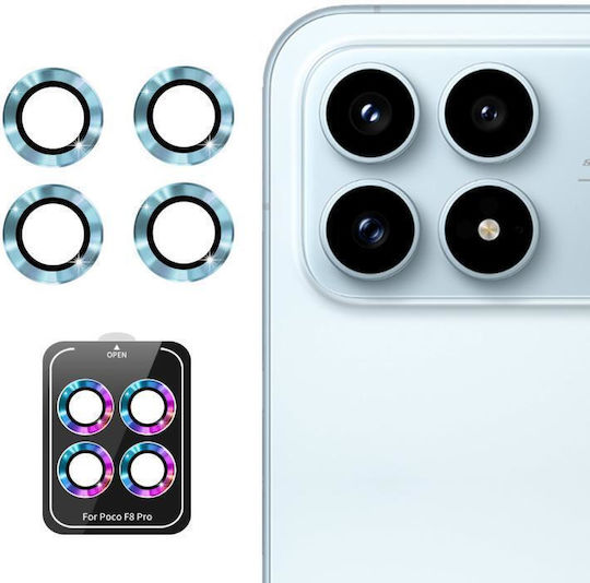 Xiaomi Poco F8 Pro Enkay Hat-prince 9h Rear Camera Lens Aluminium Alloy Tempered Glass Film Sierra Blue