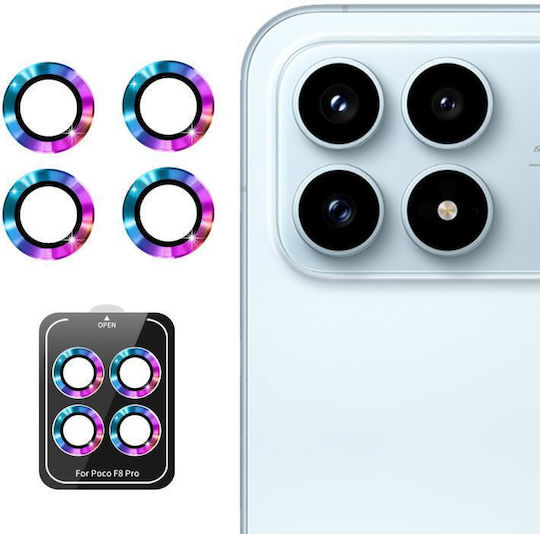 Xiaomi Poco F8 Pro Enkay Hat-prince 9h Rear Camera Lens Aluminium Alloy Tempered Glass Film Colorful